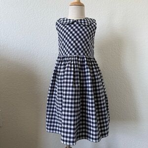 Edgehill Collection Navy and White Gingham Peter Pan Collar Dress